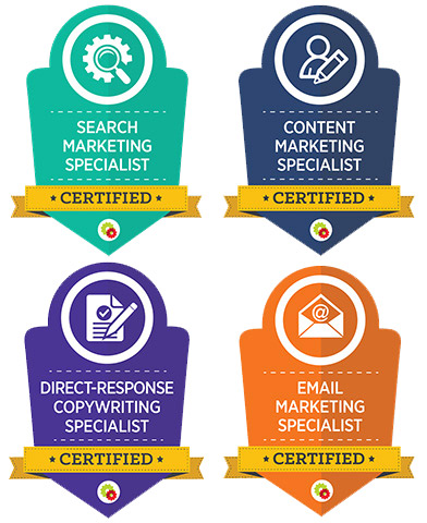 digital marketing certification badges Whtite bg.